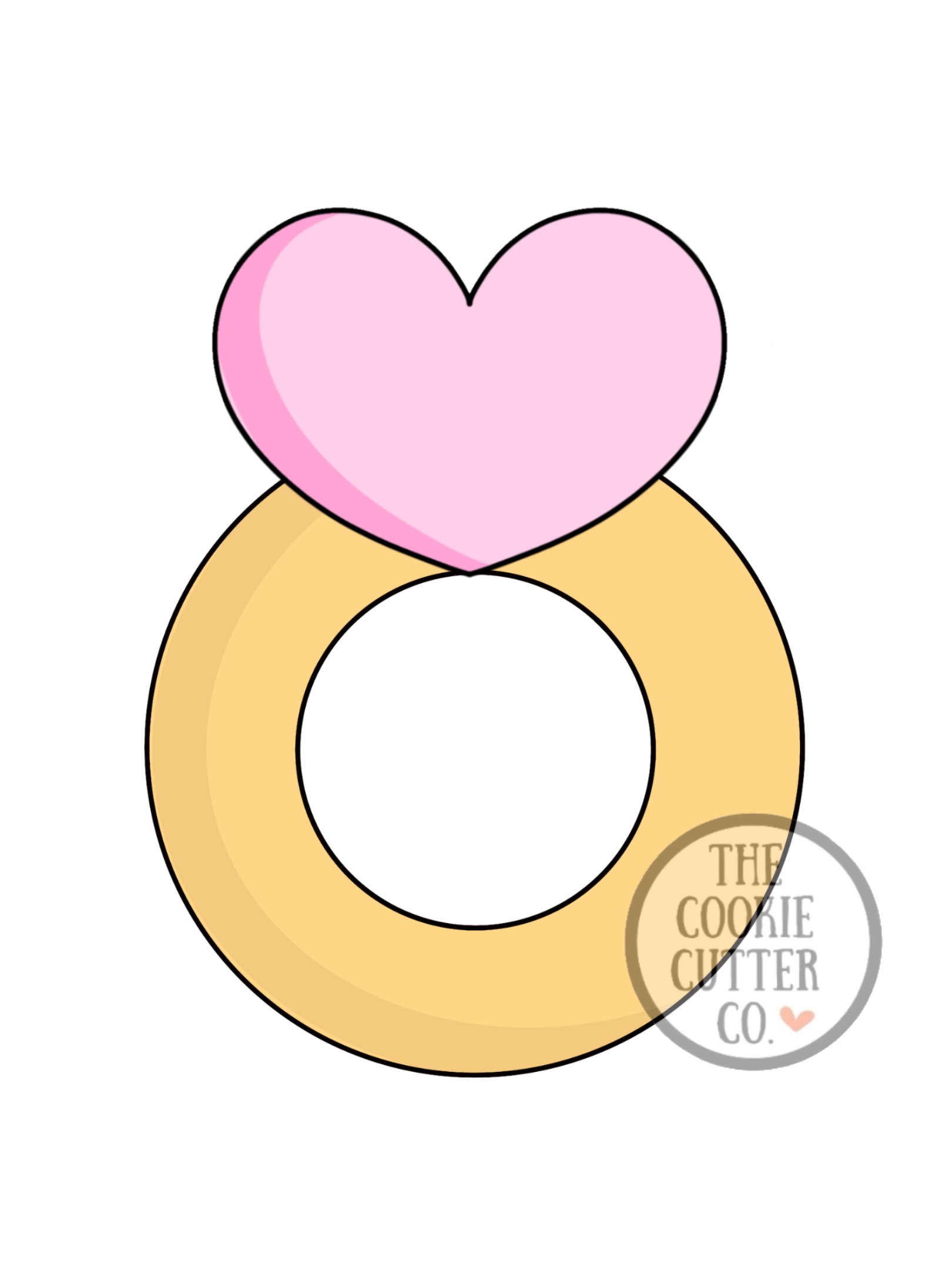 Gold Heart Ring cookie cutter