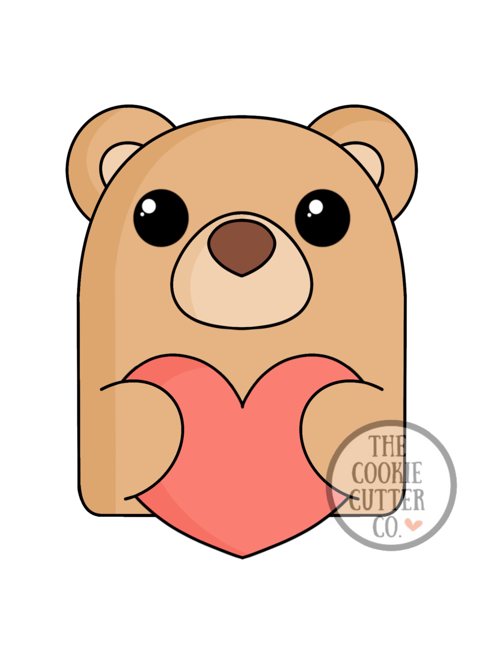 Heart Teddy cookie cutter
