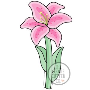 Long Stem Pink Lilly cookie cutter