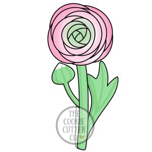 Long Stem Ranuculus cookie cutter