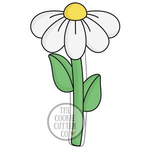 Long Stem Half Daisy cookie cutter