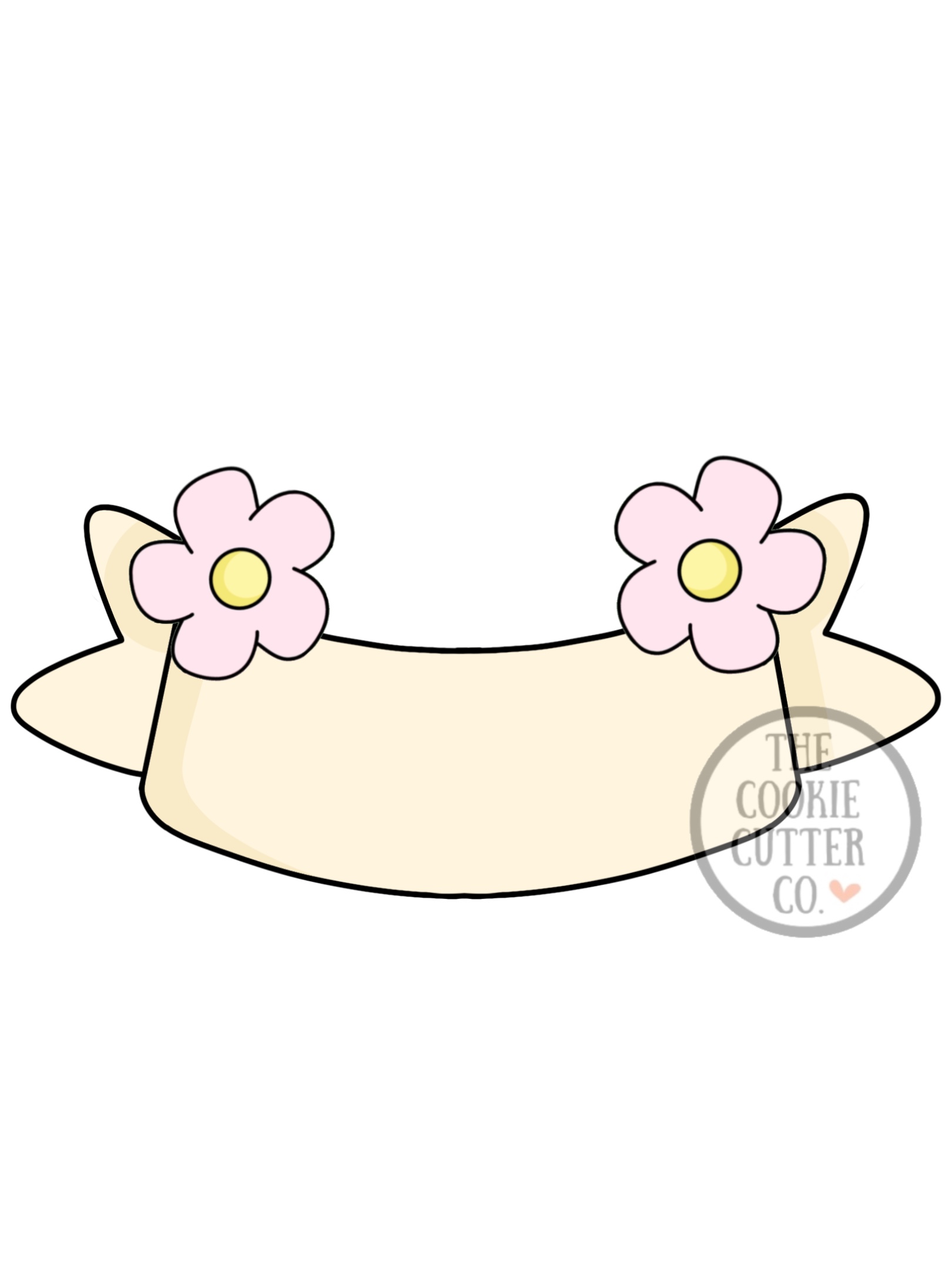 2 Flower Banner cookie cutter