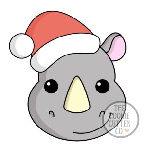 Christmas Rhino cookie cutter