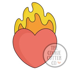 Fire Heart cookie cutter