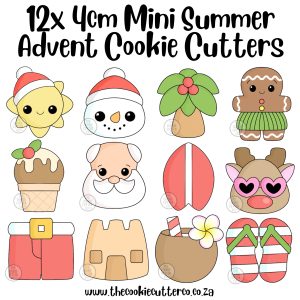 12x 4cm Summer Advent Mini cookie cutters