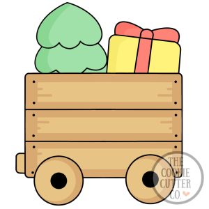 Xmas Tree Cart cookie cutter