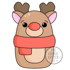 Oval Rudolf cookie cutter