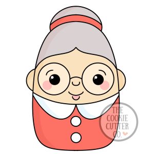 Oval Mrs Claus cookie cutter