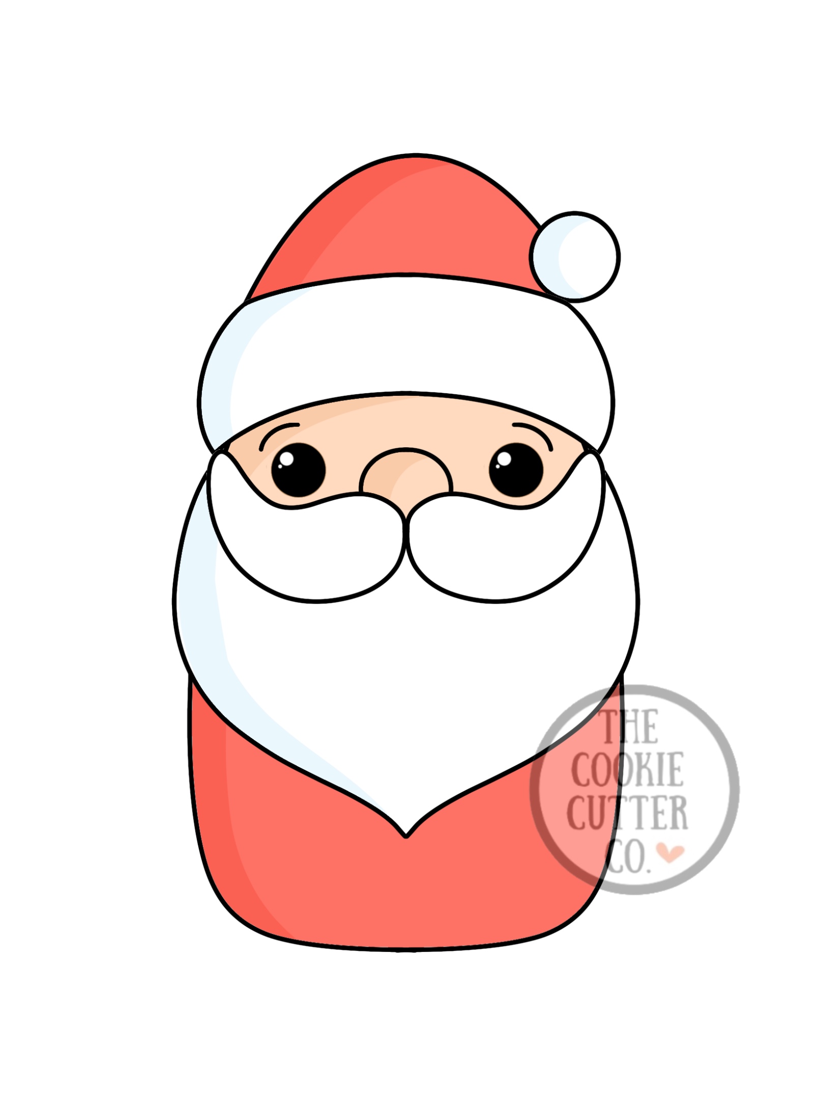 Oval Santa cookie cutter