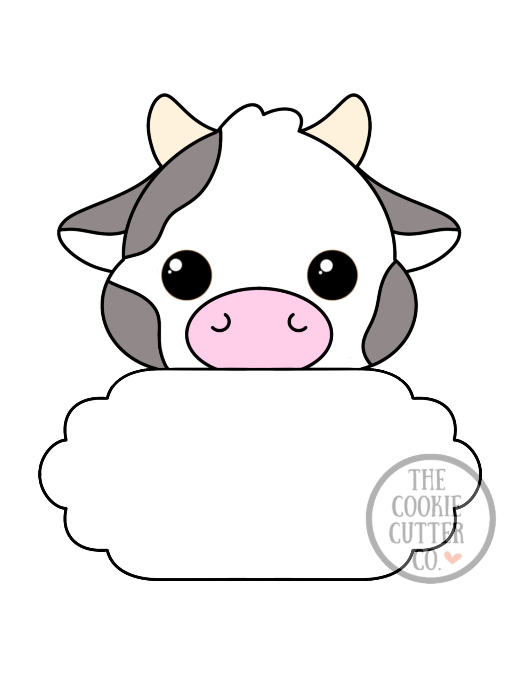 Cow Plaque cookie cutter