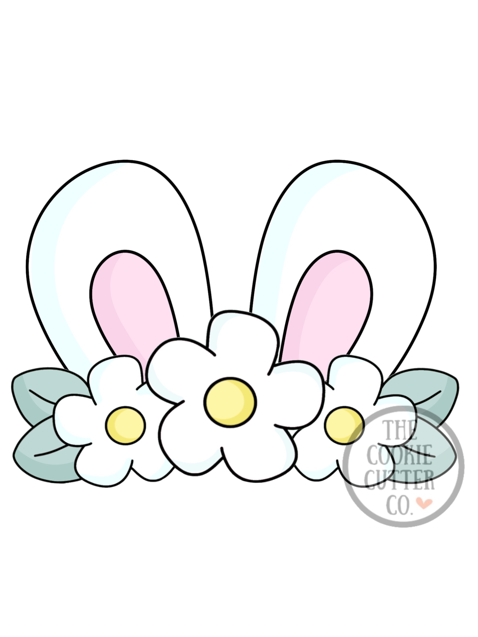 Floral Bunny Ears cookie cutter