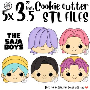 5x Saja Boys STL cookie cutter files