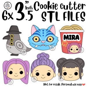 6x Demon Hunters STL cookie cutter files
