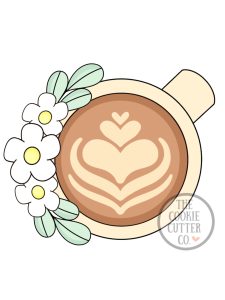 Floral Coffee cookie cutter
