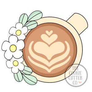 Floral Coffee cookie cutter