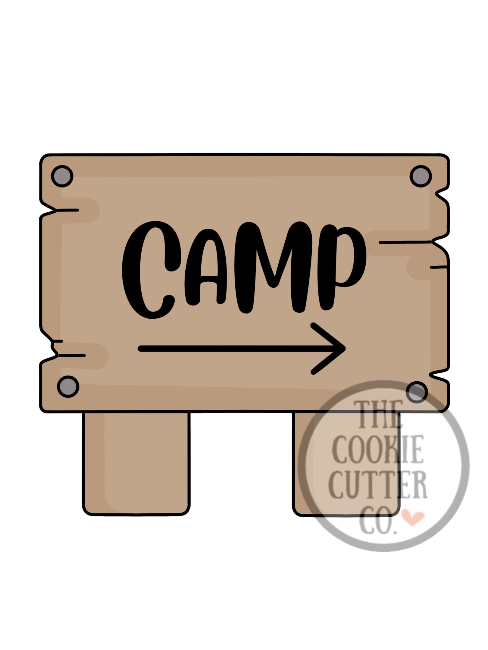 Wooden Camp Sign cookie cutter