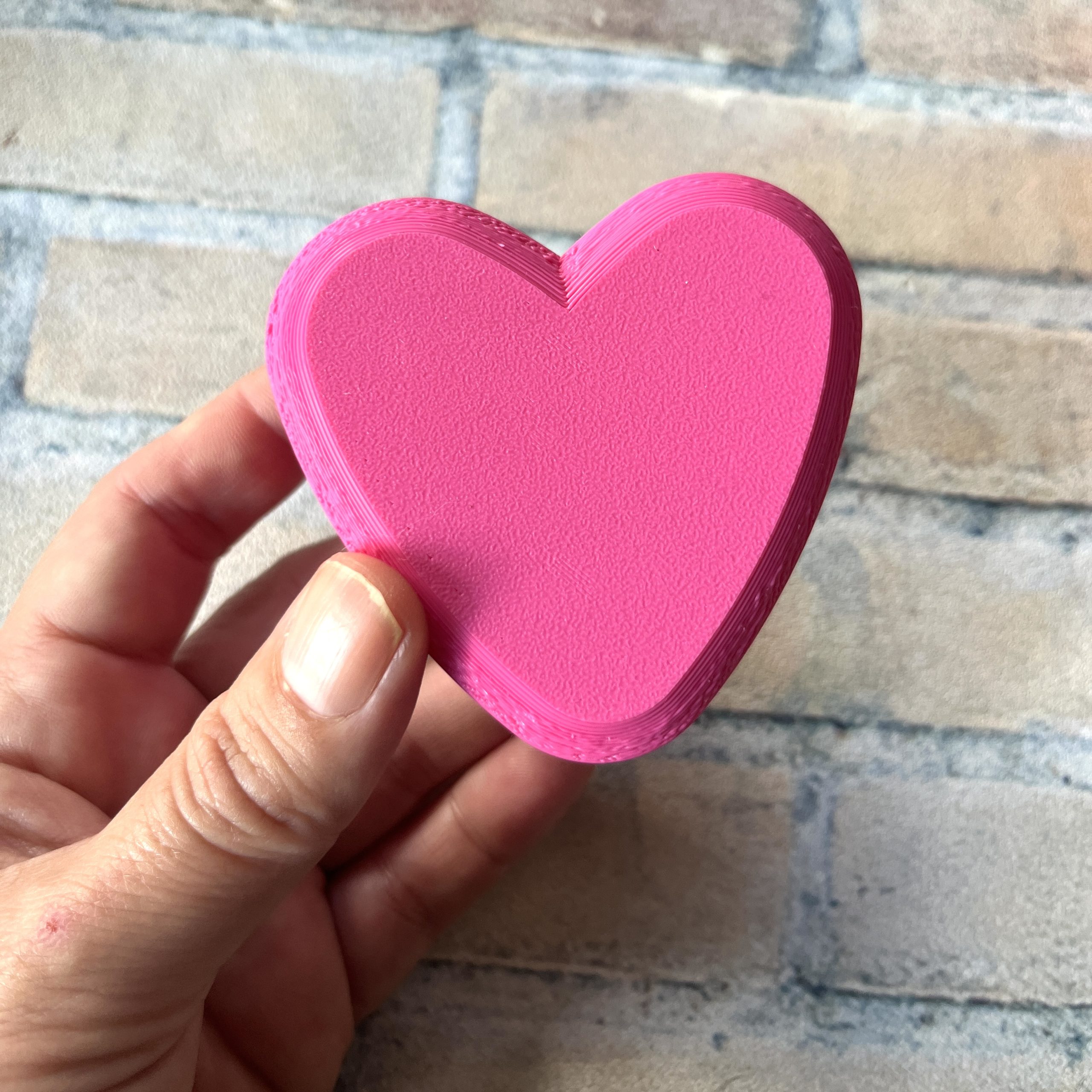 Large Fuchsia Heart Bead