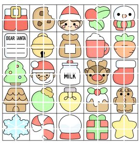 25x 4.5cm Stamp + Cutter Mini Advent Cookie Cutters