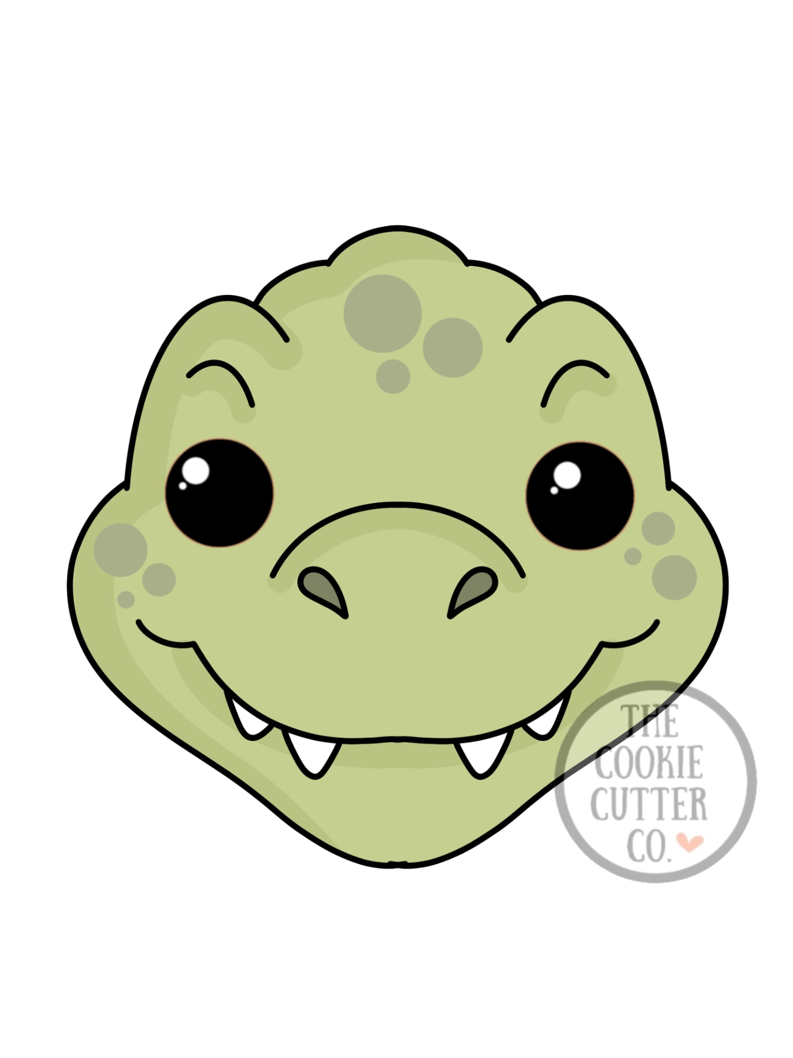 Green Face Dinosaur cookie cutter