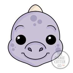Purple Face Dinosaur cookie cutter