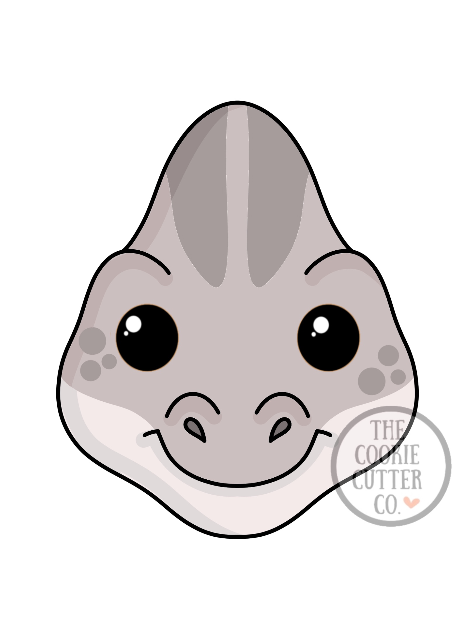 Grey Face Dinosaur cookie cutter
